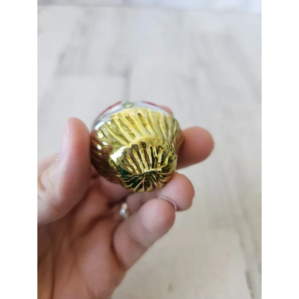 Vintage‎ rose bouquet basket Mercury glass ornament mini Xmas tree